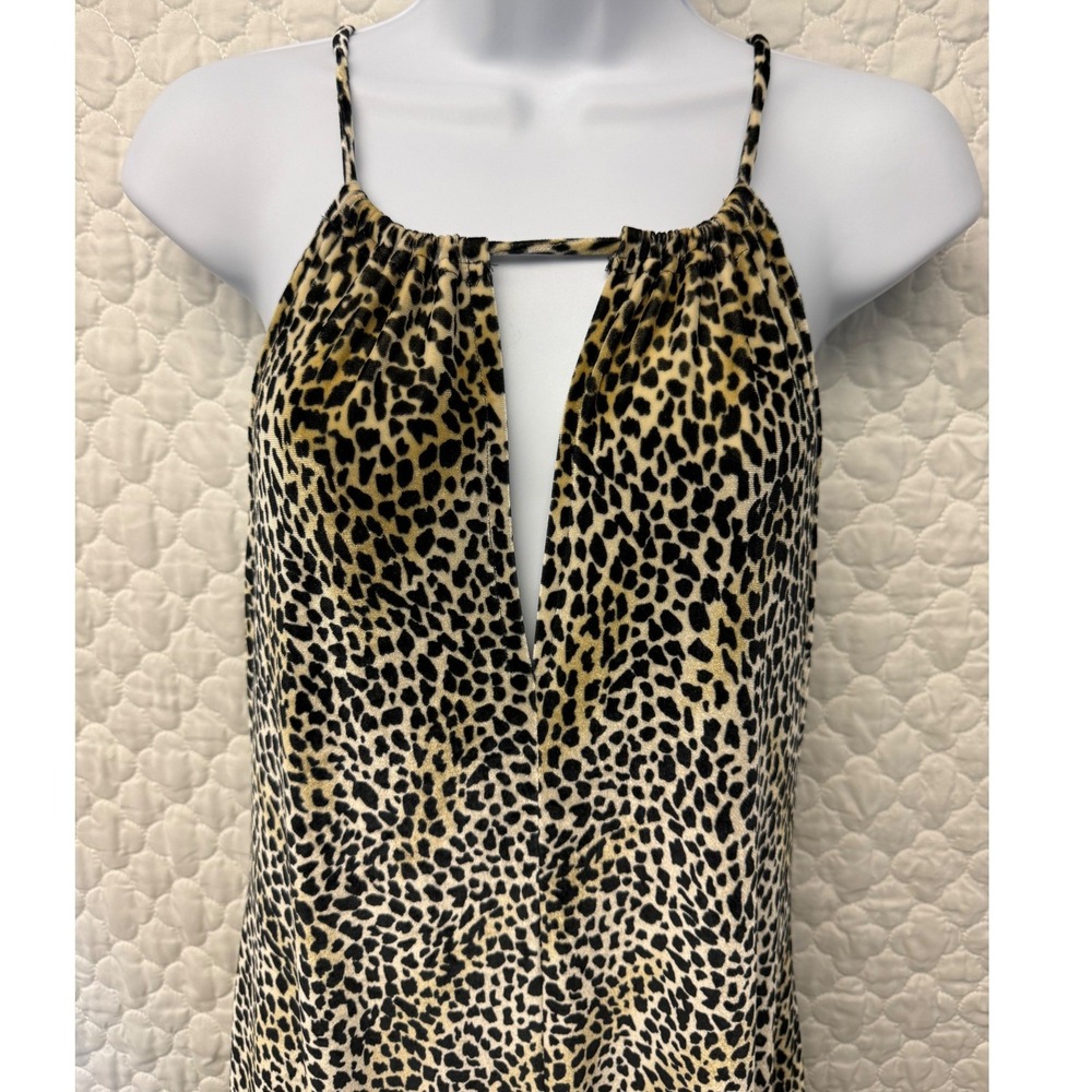 Karen Alexander Boston Proper Leopard Halter Maxi Dress Keyhole Velvet Medium - Picture 4 of 8